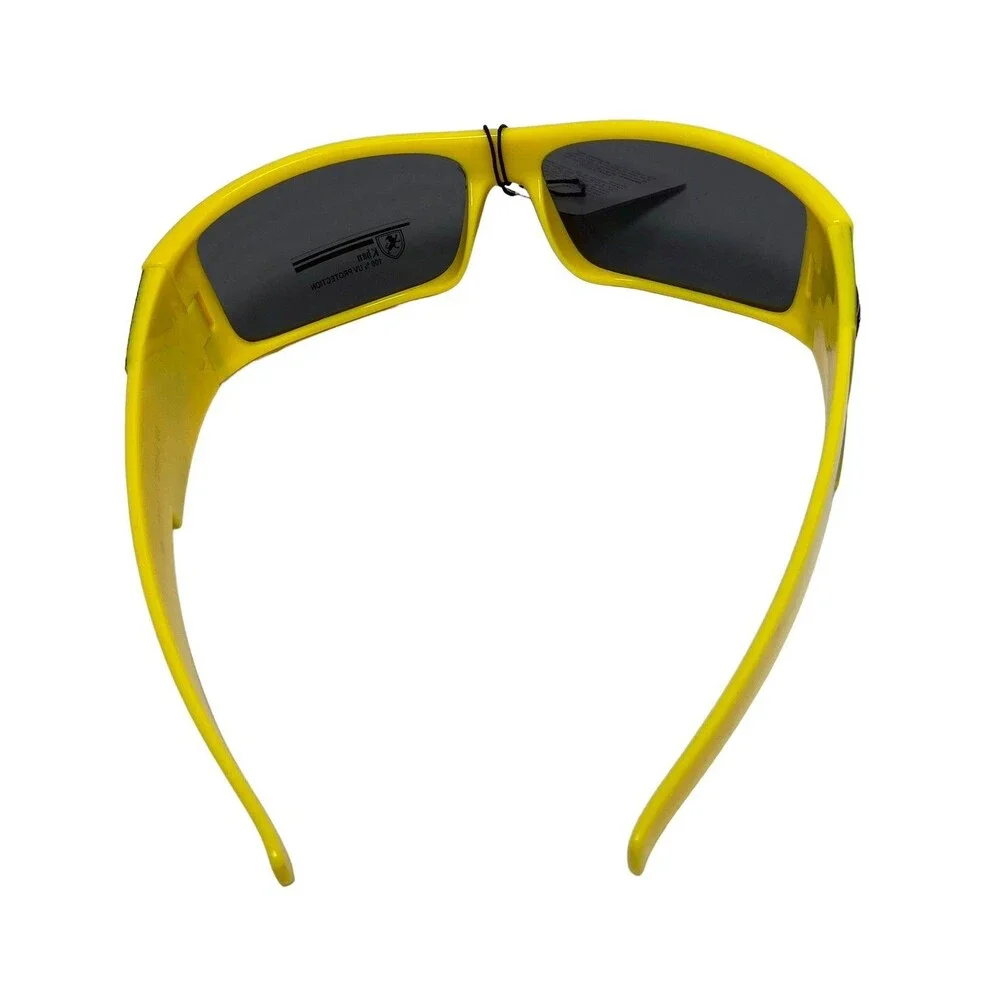 Khan Sunglasses Boys Yellow Plastic Sport Running Jogging Gray Lens NWTS